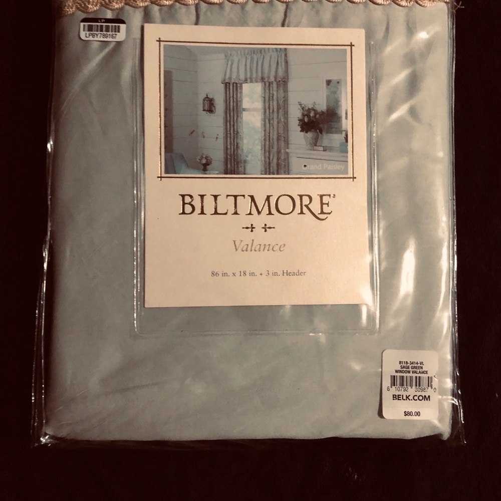 Biltmore Valance in Sage Green